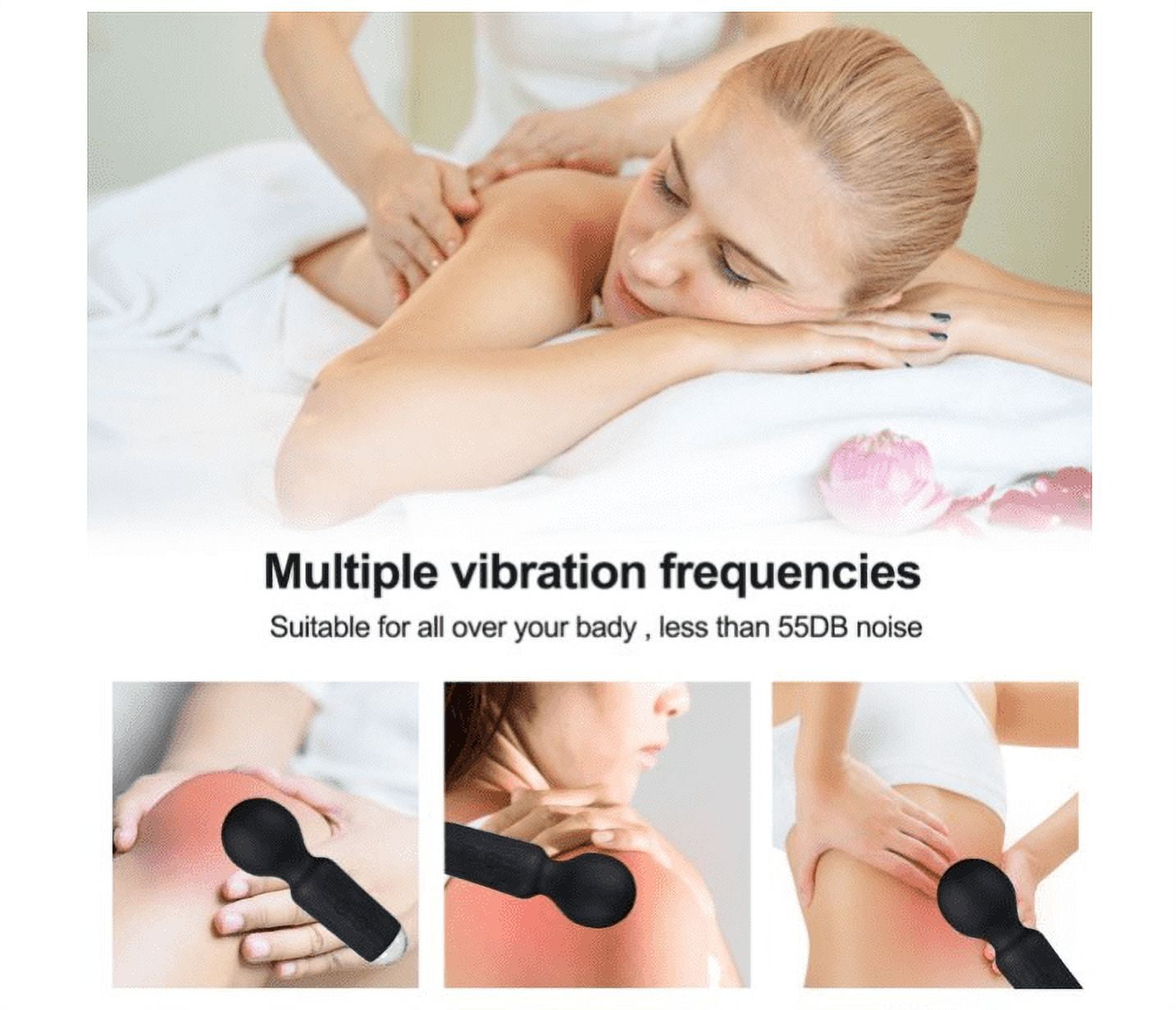 Powerful Mini Massager, Small Handheld Personal Massager with 10 Vibration Modes Waterproof Cordless Massager for Neck Shoulder Back Body Massage Sports Recovery Muscle Aches(Black),Topboutique
