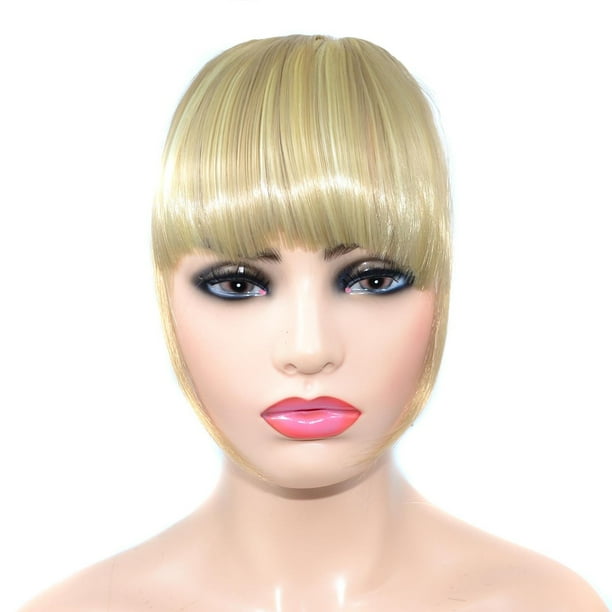 Pelucas con flequillo para mujer, peluca ondulada suelta, trenza, diadema, flequillo sintético, extensiones de cabello con flequillo térmico para mujer, un solo cepillo