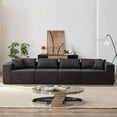 thumbnail image 5 of 104" Modular Sectional Sofa, Cloud Deep Seat Corduroy L-Shape Sofa with Chaise, Modern Modular Sleeper Couch for Living Room Bedroom, No Assembly Required,Black, 5 of 7