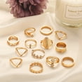 thumbnail image 6 of Vintage Geometric Ring Set Alloy Gems Inlay Jewelry, 6 of 8