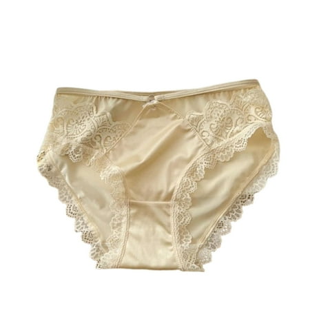 Vblhal Deals of the Week Clearance Sexy Mid Waisted Underwear for Women Plus Size Briefs Breathable Lace Trim Panties Hipster Briefs Cheeky Granny Panty
