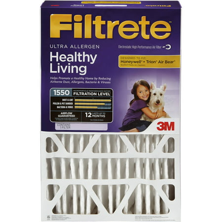 Filtrete Allergen Reduction Deep Pleat HVAC Furnace Air Filter, 1550 MPR, 20 x 25 x 4, 1