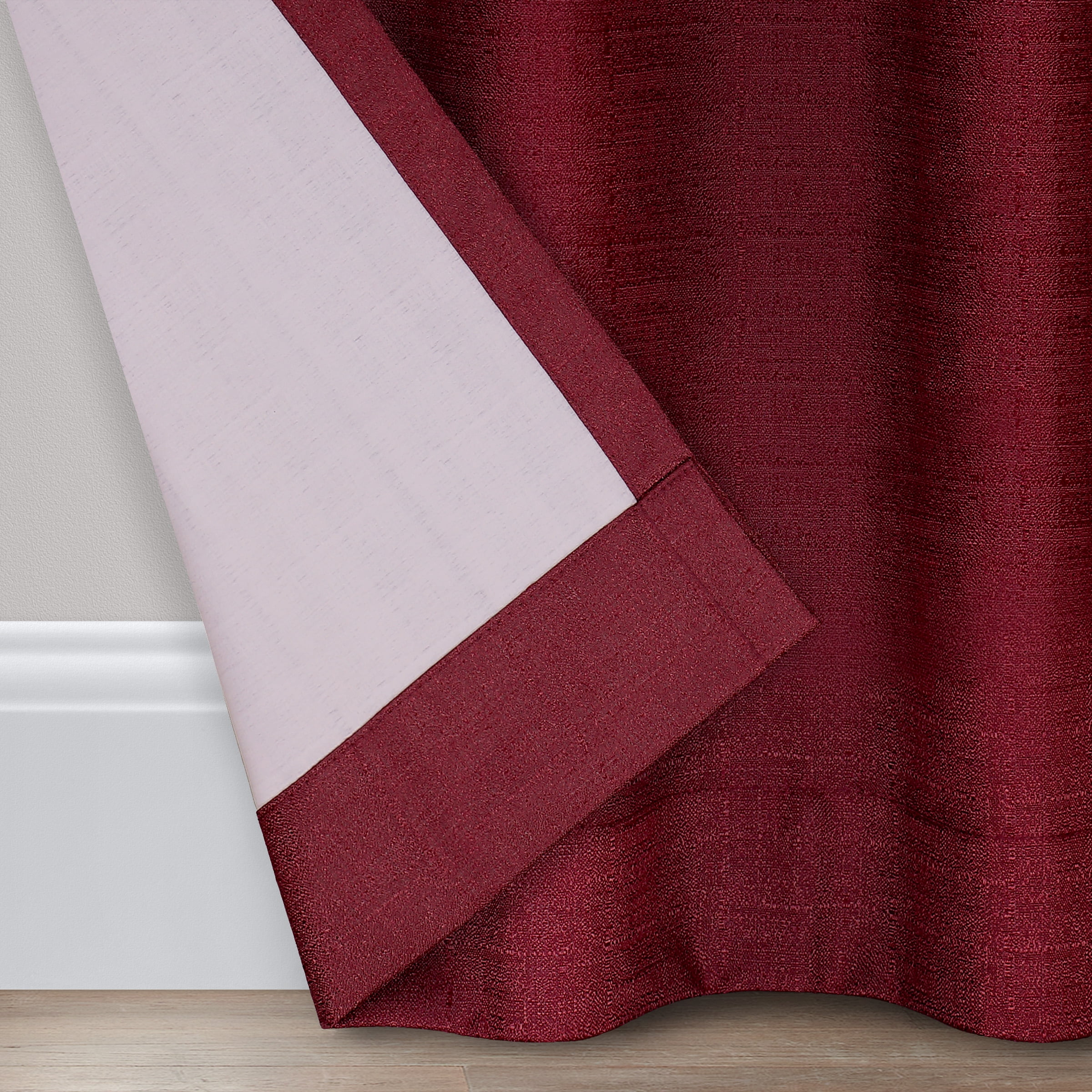 Eclipse Samara Solid Blackout Curtains, Single Curtain Panel, 63 Inch Long Blackout Curtains, 42" W x 63" L, Oxblood