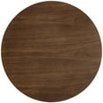thumbnail image 4 of Contemporary Modern Urban Designer Kitchen Room Round Dining Table, Wood Metal Steel, Black Walnut Brown, 4 of 5