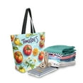 thumbnail image 2 of FORMRS Womens Canvas Tote Bag with Zipper Inner Pocket Shoulder Handbag, Green Tomatoes, 2 of 7