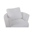thumbnail image 3 of Swivel Accent Barrel Chair, Modern Round Armchair with Metal Base, Comfy Teddy Fabric Upholstered Reading Chair for Living Room, Bedroom, Office, White, 3 of 8