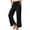 Black, variant on Women's Summer Solid Color Cotton Linen Straight Pants Split Hem with Adjustable Drawstring Loose Casual Flowy Wide Leg Pants with Pockets Pink