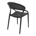 thumbnail image 2 of Luxury Commercial Living 32.25" Black Mesh Outdoor Patio Round Dining Chair, 2 of 9
