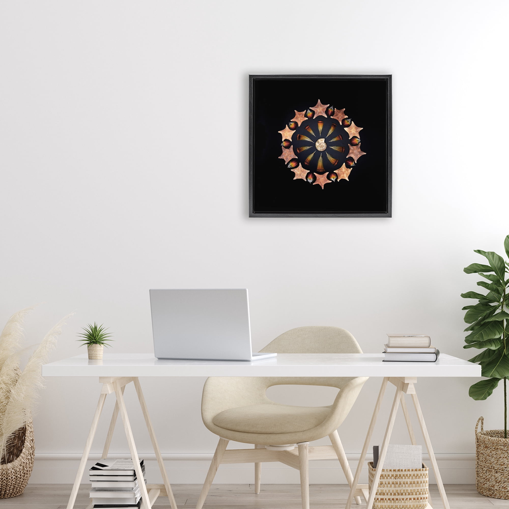 Stupell Industries Nautical Nature Arrangement Black Framed Floater Canvas Wall Art, design by Beth Adoette