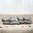 thumbnail image 3 of Ambesonne Ocean Throw Pillow Cover 4 Pack, Sea Coast by Beach Rock, 18", Blue Brown White, 3 of 6