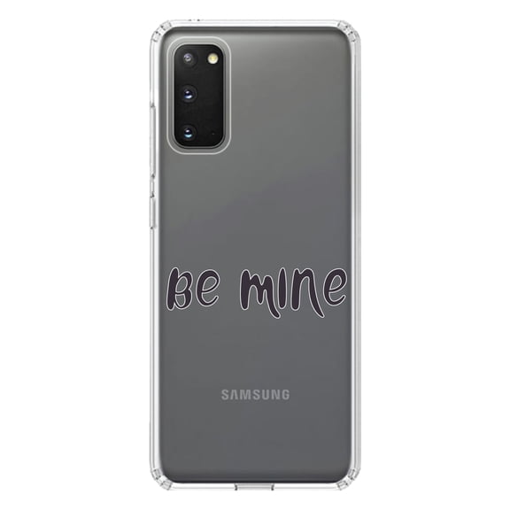 DistinctInk Clear Shockproof Hybrid Case for Galaxy S20 / S20 5G (6.2" Screen) - TPU Bumper Acrylic Back Tempered Glass Screen Protector - Be Mine - Valentine's Day