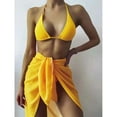 thumbnail image 2 of Fesfesfes Ladies Bikini Sets Sling Tops High Waist Shorts Bottoms 3-piece Swimsuit Split Swimwear Women Beachwear Under $10, 2 of 5