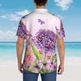 thumbnail image 4 of Sikiie Flowers And Colorful Butterflies Print Men's Hawaiian Shirt, Summer Beach Button Pocket Short Sleeve T-Shirt,3X-Large, 4 of 7