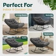 thumbnail image 5 of Patio Rocking Chair Outdoor and Indoor, Metal Lounge Rocker with 7'' Thick Cushion, 400lbs Capacity, Ergonomic Design, Easy Assembly, Grey Cushion - Black Matte Rocker, 5 of 6