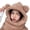 Dark Khaki, variant on Ludlz Women Cute Bear Ear Hat 3 in 1 Animal Hat Scarf Gloves, Warm Plush Hoodie Cap Gloves Mitten Scarf Set Winter Novelty Beanies Caps