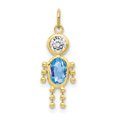 thumbnail image 1 of Collier Pendentif Pierre de Naissance Garçon Marche en Or Jaune 10k, 1 of 6