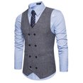 thumbnail image 1 of Lyinloo Men Woolen Double-Breasted Vest Suit Retro Business Waistcoat, 1 of 4