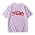 thumbnail image 5 of Razzly Tween Girls Graphic Letter Print Short Sleeve T-Shirt Oversized Casual Crewneck Basic Tee for Kids Comfortable Top(Light Purple,11-12 Years), 5 of 6