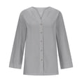thumbnail image 4 of Timegard Womens Tops 1/2 Sleeve V Neck Button down Shirts Casual Loose Lightweight Blouse Solid Color, 4 of 6