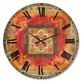 thumbnail image 1 of Designart 'Moroccan Orange Tiles Collage II' Bohemian wall clock, 1 of 2