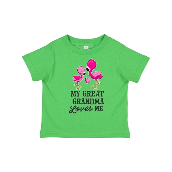 Inktastic My Great Grandma Loves Me with Two Flamingos Boys or Girls Toddler T-Shirt