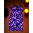 thumbnail image 3 of Girls Straps Sleeveless Glow In The Dark Dazzling Heart Print Bodycon Slim Dresses, 7-14Y Kids Party Dress, 3 of 7