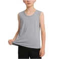 thumbnail image 2 of Gamivast Tank Tops for Boys Sleeveless Crewneck Loose Fit Tops Soft Breathable Fabric Basic Layering Shirts School Daily Athletic Wear Gray 7-8 Years, 2 of 6