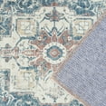 thumbnail image 4 of RUGKING Oriental Runner 2x5 Navy Blue Rug Foldable Vintage Medallion Rug Traditional Carpet Low Pile Mat Non Slip Bathroom Kitchen Living Room Bedroom Thin, 4 of 8