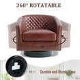thumbnail image 2 of DREAMSIDEA Swivel Accent Chair Sets of 2 for Living Room, PU Leather 360°Swivel Barrel Club Chair Comfy Single Reading Chair - Red Brown, 2 of 7