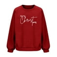 thumbnail image 6 of Lcziwo Women Christmas Knit Pullover Tops Cute Graphic Print Waffle Sweatshirt Casual Trendy Long Sleeve Shirts Crew Neck Fall Winter Outfits 2025 Red,XXL, 6 of 6