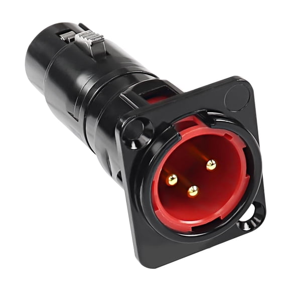 Adaptador XLR de montaje en panel pasante macho a hembra de 3 pines