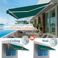 thumbnail image 3 of SUNRISEUMBRELLA Outdoor Patio Awning Retractable Awning Sun Shade Manual Patio Deck Awning (10'x8',Green), 3 of 6