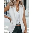 thumbnail image 2 of Women'S Sleeveless Blazer Vest Casual Open Front Single Button Summer Jacket with Pockets White M, 2 of 4