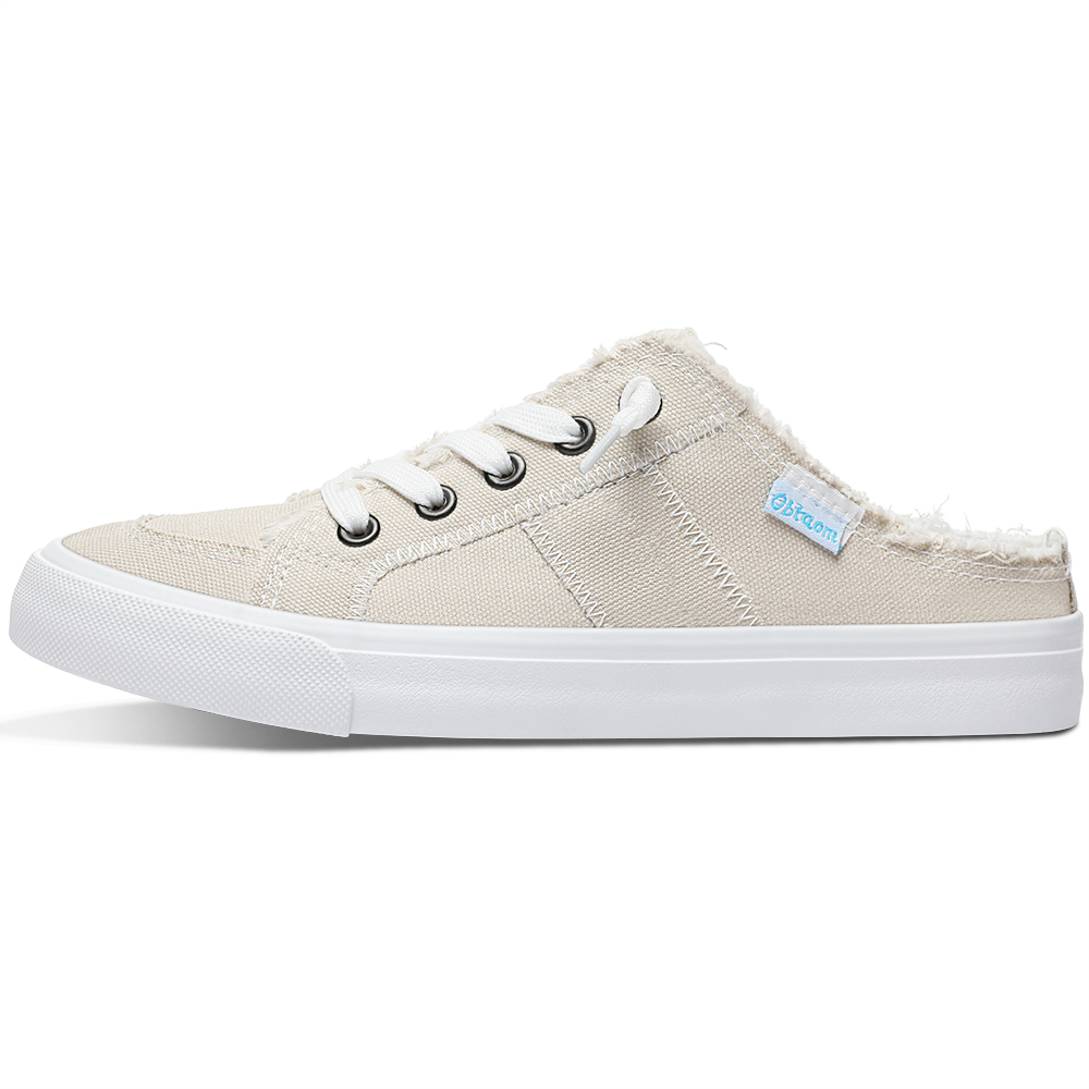 Obtaom Women's Memory Foam Canvas Mule Slip-On Sneaker photo 6