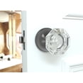 thumbnail image 6 of Passage Octagon Crystal Door Knobs Dark Grey Round Rosette, 6 of 7