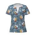 thumbnail image 3 of Naloa Surf Shark Print T-Shirts Short Sleeve V Neck Tees for Women Fashion Tops Trendy Lightweight Soft Casual Summer Outfits Clothes, 3 of 5