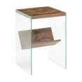 thumbnail image 3 of SoHo Table d'Extrémité avec Étagère en Bois de Noix de Muscade avec Panneaux de Verre Transparents, 3 of 6