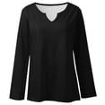 thumbnail image 5 of Women's Classic V-Neck Long Sleeve T Shirt for Everyday Comfort with Soft Casual Fit Top, 5 of 5