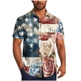 thumbnail image 3 of VBTAPA Men's 4th of July Hawaiian Shirts Short Sleeve American Flag Button Down Shirt Fashion Casual Independence Day Printed Tops Ofertas del 4 de julio Multicolor M, 3 of 7