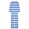 thumbnail image 4 of WRKEKC Outfits for Women Fall Outfits for Women Trendy Striped Print Crew Neck Long Sleeve Top and Pants Set for Casual Lounge Fall Wear, 4 of 5