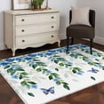thumbnail image 5 of Blue Floral Spring Area Rug 4x6 Washable Rug Non Slip Summer Pastoral Botanical Watercolor Large Area Rug Indoor Floor Carpet for Entryway Bedroom Kitchen Living Room Home Office Dining Room Nursery, 5 of 8