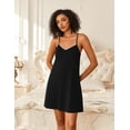 thumbnail image 4 of Ekouaer Cotton Nightgowns for Women Sleeveless Tank Night Gown Sleepwear V Neck Cotton Chemise, 4 of 7