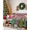 thumbnail image 2 of Christmas Cute Flannel Blanket for Bed,Travel and Camping, Penguin Xmas Tree Snowflake Pink Super Soft Cozy Blanket for All Seasons 50"x60", 2 of 6