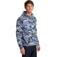 thumbnail image 4 of Port & Company Core Fleece Camo Pullover Hooded Sweatshirt-S (Woodland Blue Camo), 4 of 6