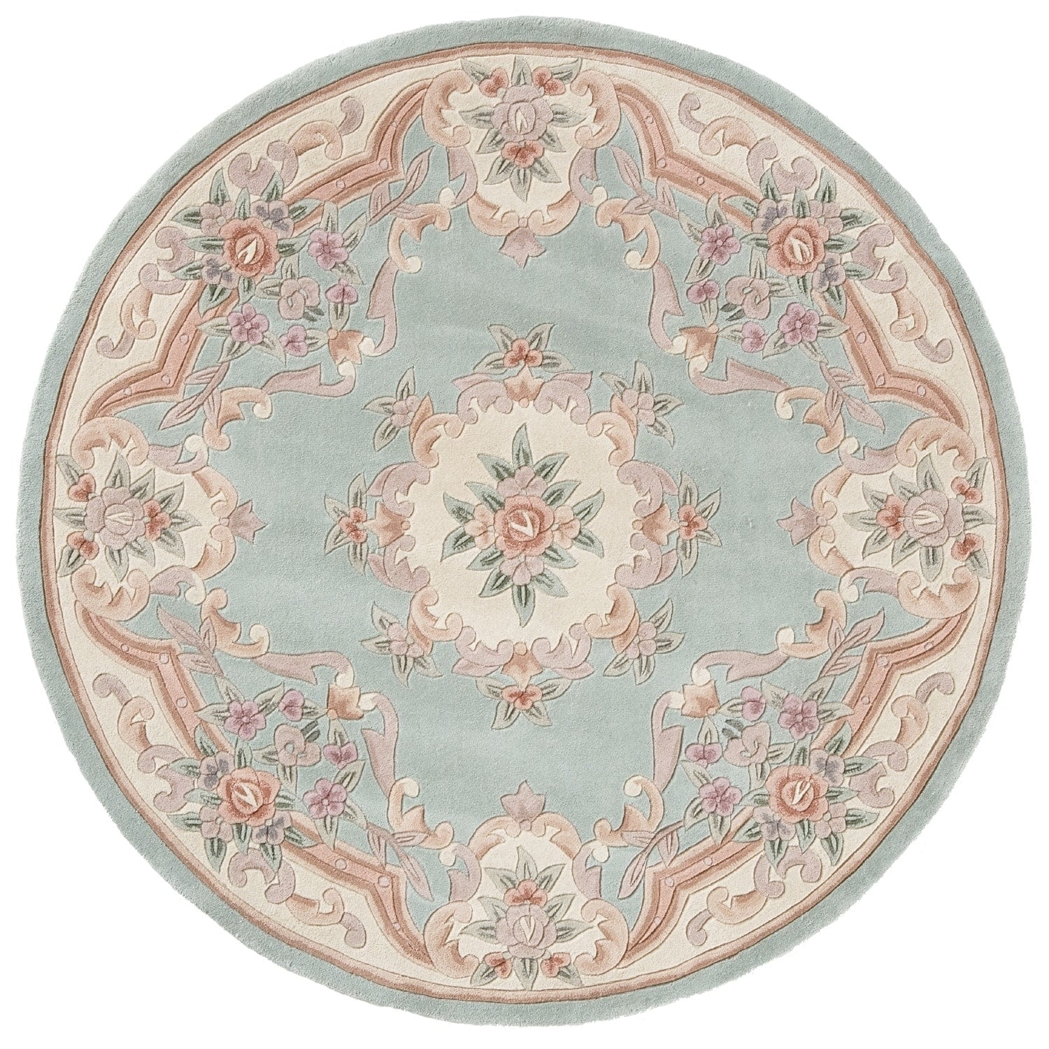 Rugs America New Aubusson Collection Light Green 510292 Traditional