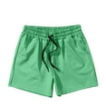 thumbnail image 4 of DDAPJ pyju Running Shorts for Men 3 inch Inseam Athletic Shorts Stretch Gym Workout Shorts Lightweight Drawstring Lounge Sweat Shorts with Pockets Green S, 4 of 5