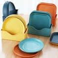 thumbnail image 1 of 4 Pcs Assiettes Légères Incassables Réutilisables Lavables au Lave-Vaisselle et au Micro-Ondes Assiettes de Souper Colorées Assiettes Carrées Rondes pour Tous les Jours pour Cuisine Camping, 1 of 7