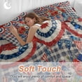 thumbnail image 3 of Independence Day Queen Size Comforter Set, U. S. Flag Red White Poppy Flowers Black Plaid Bedding for All Seasons, 4 Pcs Bed Set, 1Quiltcover (90"x92") ,1Sheet(94"x116"), 2Pillowcases (30"x20"), 3 of 9