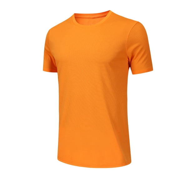 HXWCHs Men's Casual Short Sleeve T Shirt For Summer Outdoor Sports Loose Fit Breathable Workout Training Tee With Crew Neck Orange XL