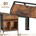 thumbnail image 3 of HOHYN 3-Tier Record Player Stand with Fixed Dividers, Holds 300+ Vinyl Albums, Industrial Vintage Turntable Table with Storage Cabinet for Record Player and Speakers, 3 of 7